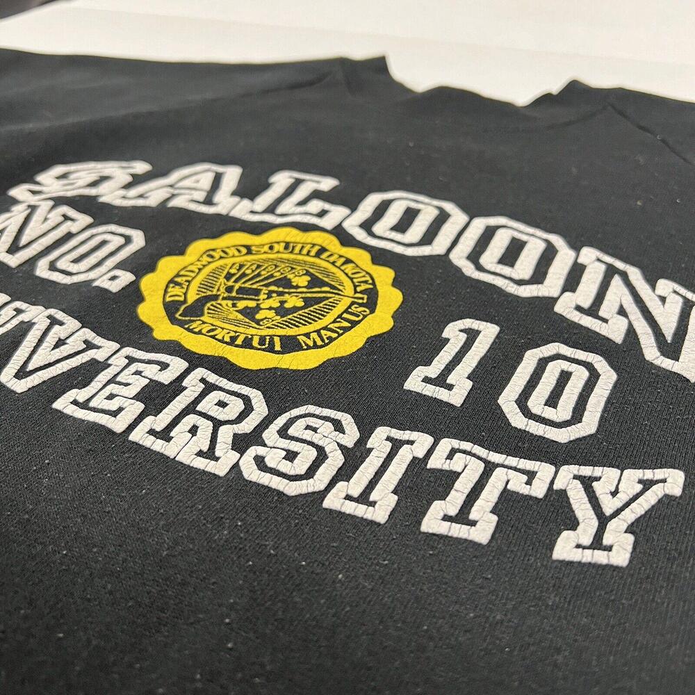 VTG Saloon University No 10 Deadwood South Dakota Mortui Manus Sweatshirt Fits M - Picture 3 of 7
